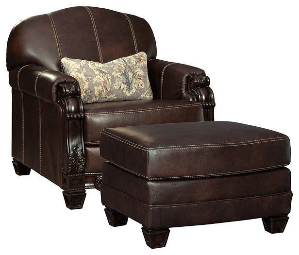 Embrook Signature Design 2 Piece Chair Ottoman Set