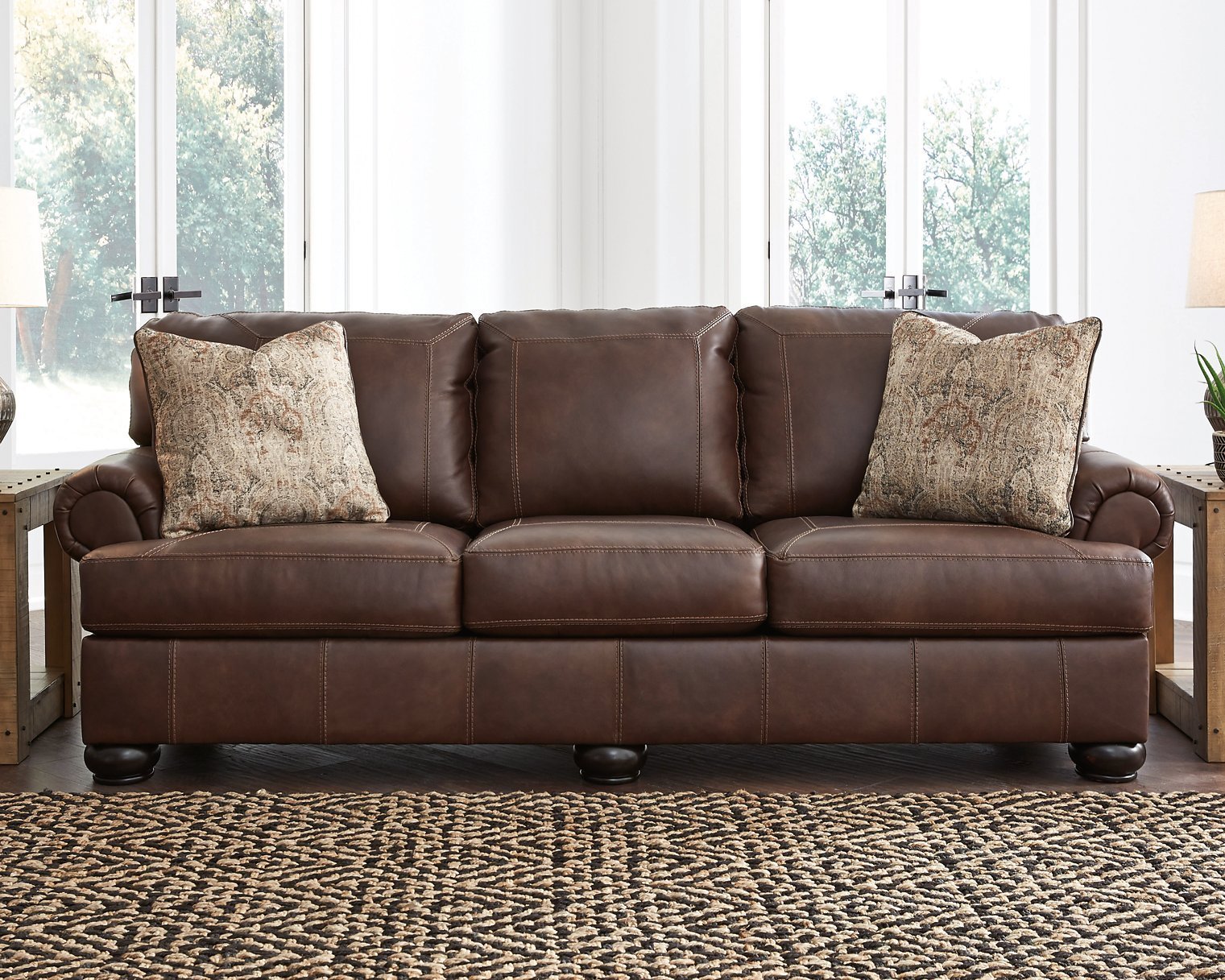 Ashley furniture leather sofa hotsell