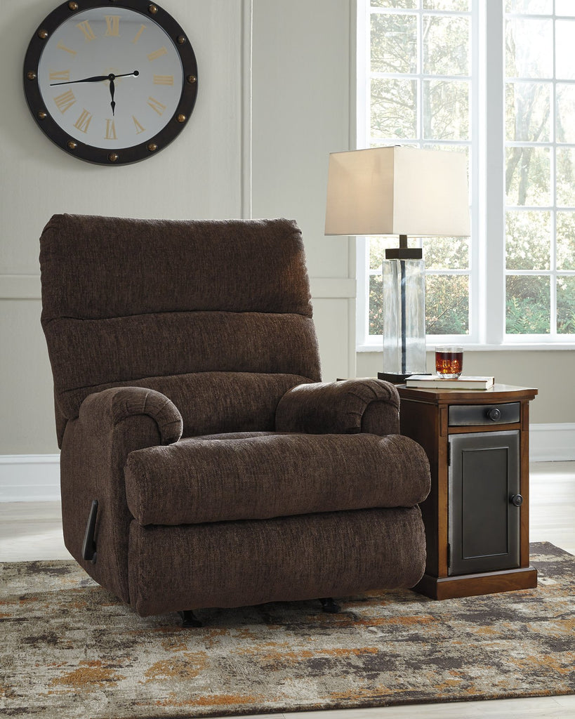 Signature Design by Ashley Man Fort Dusk Manual Rocker Recliner - Thumbnail 4