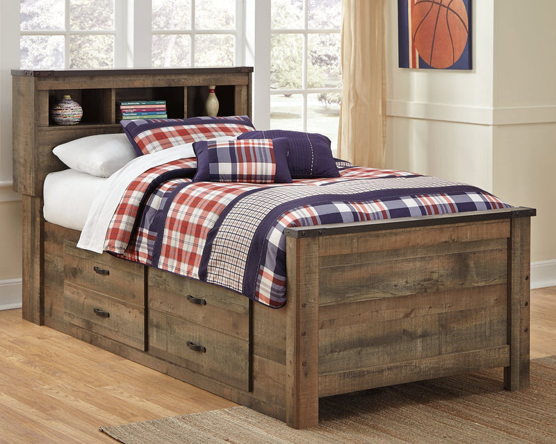Trinell Signature Design by Ashley Bookcase Bed with 2 Storage Drawers image
