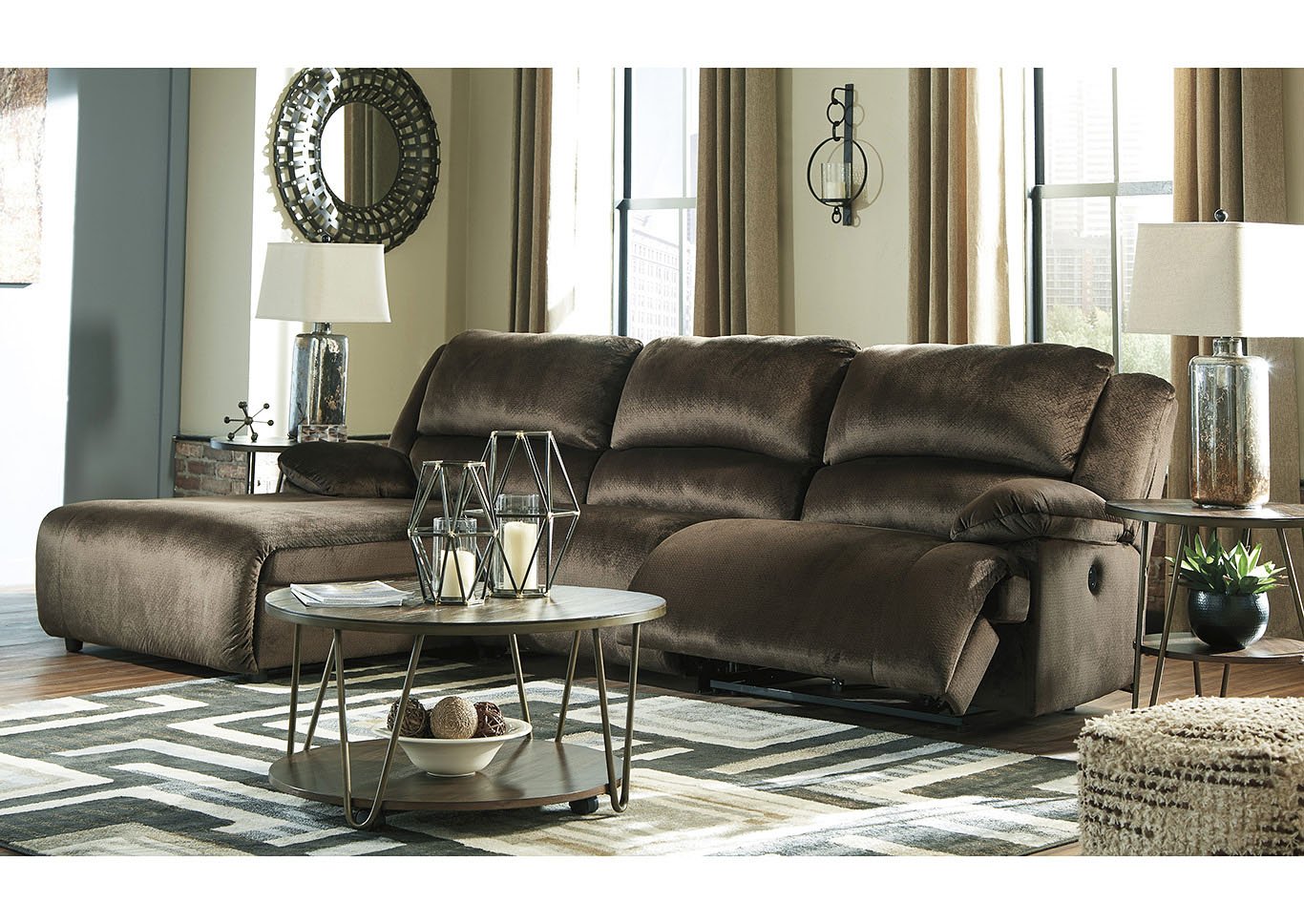 Clonmel 3 piece reclining best sale sectional with chaise
