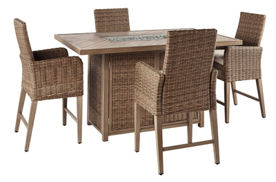 Beachcroft Signature Design 5-Piece Outdoor Bar Table Set image